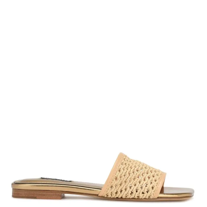 Mends Woven Flat Sandals Light Natural Women Nine West Sandals