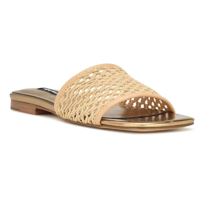 Mends Woven Flat Sandals Light Natural Women Nine West Sandals