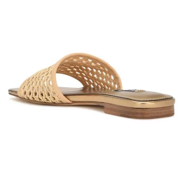 Mends Woven Flat Sandals Light Natural Women Nine West Sandals