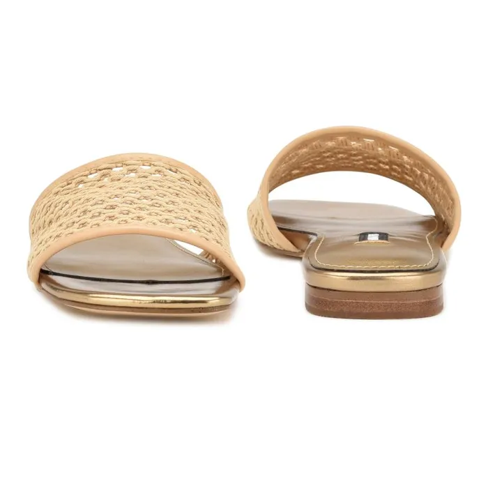 Mends Woven Flat Sandals Light Natural Women Nine West Sandals