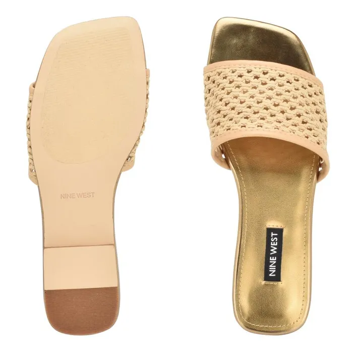 Mends Woven Flat Sandals Light Natural Women Nine West Sandals