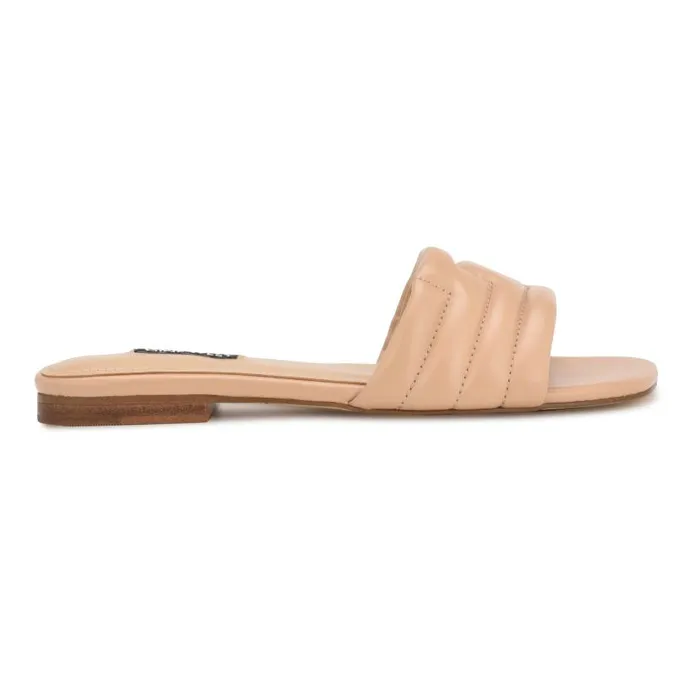 Menqs Flat Slide Sandals Light Pink Women Nine West Sandals