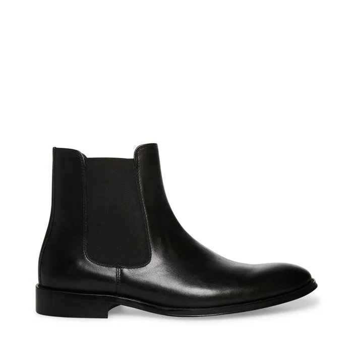 Mens Adamo Black Leather Steve Madden Boots