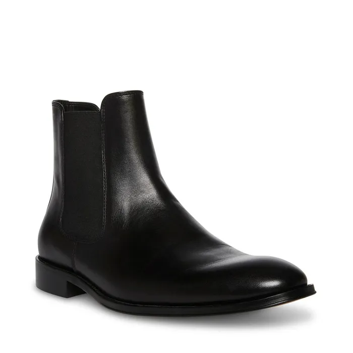Mens Adamo Black Leather Steve Madden Boots Mens Adamo Black Leather Steve Madden Boots
