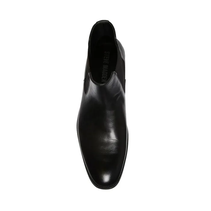 Mens Adamo Black Leather Steve Madden Boots Mens Adamo Black Leather Steve Madden Boots