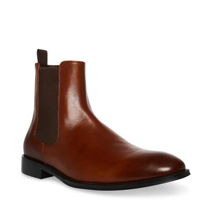 Mens Adamo Brown Leather Steve Madden Boots Mens Adamo Brown Leather Steve Madden Boots