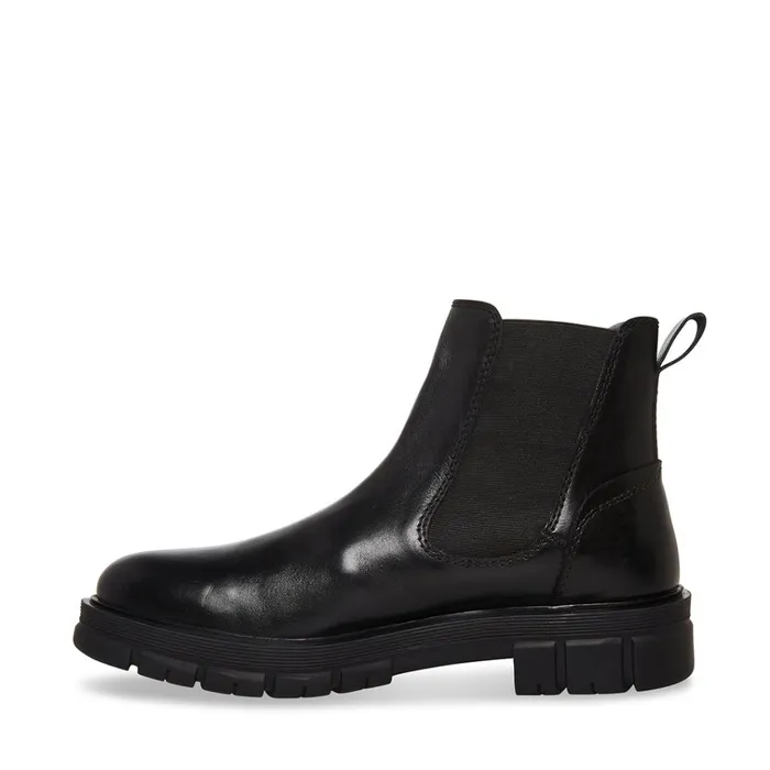 Mens Adonis Black Leather Steve Madden Boots