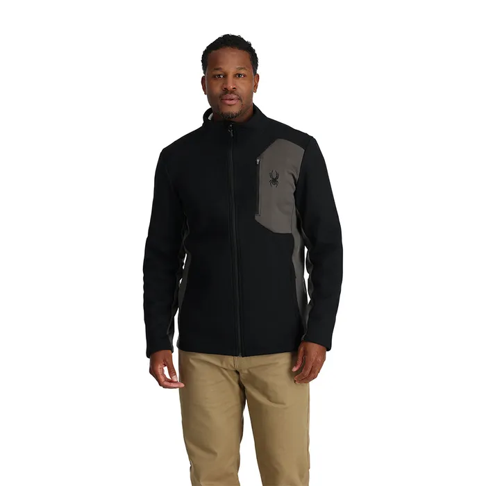 Mens Bandit Full Zip 8211 Black Spyder Fleece