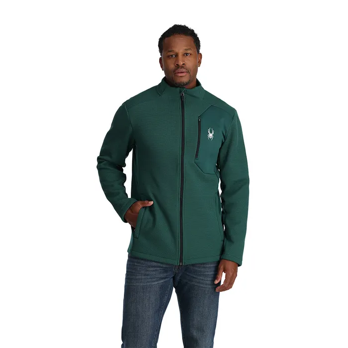 Mens Bandit Full Zip 8211 Cypress Green Spyder Fleece
