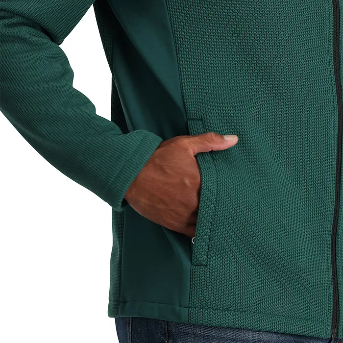 Mens Bandit Full Zip 8211 Cypress Green Spyder Fleece