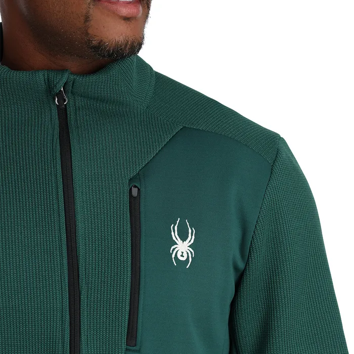Mens Bandit Full Zip 8211 Cypress Green Spyder Fleece