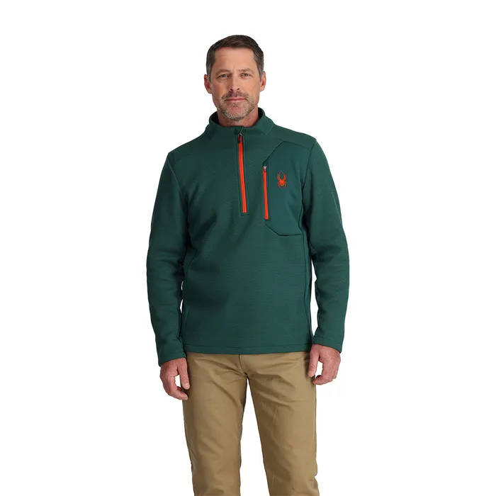 Mens Bandit Half Zip 8211 Cypress Green Spyder Fleece