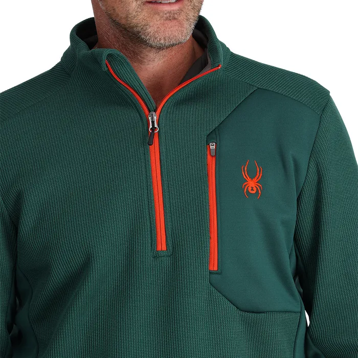 Mens Bandit Half Zip 8211 Cypress Green Spyder Fleece