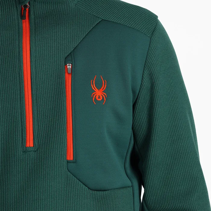 Mens Bandit Half Zip 8211 Cypress Green Spyder Fleece