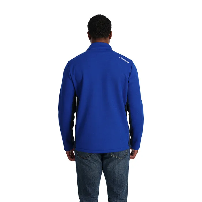 Mens Bandit Half Zip 8211 Electric Blue Spyder Fleece