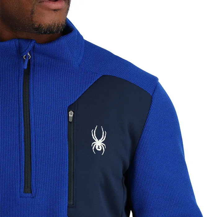 Mens Bandit Half Zip 8211 Electric Blue Spyder Fleece