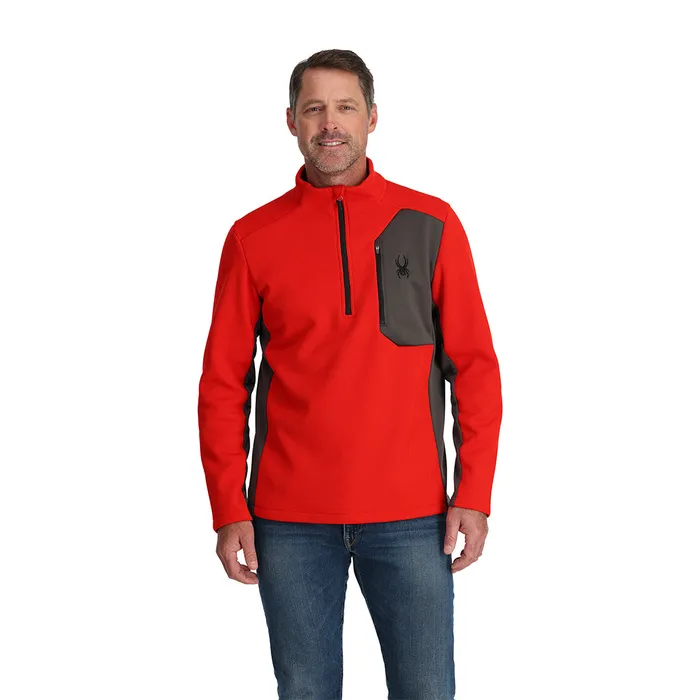 Mens Bandit Half Zip 8211 Volcano Spyder Fleece