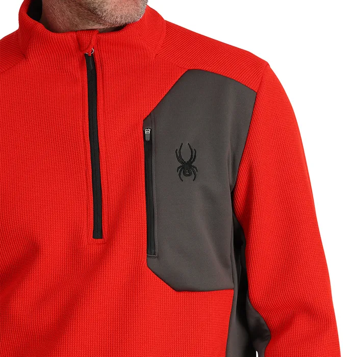 Mens Bandit Half Zip 8211 Volcano Spyder Fleece