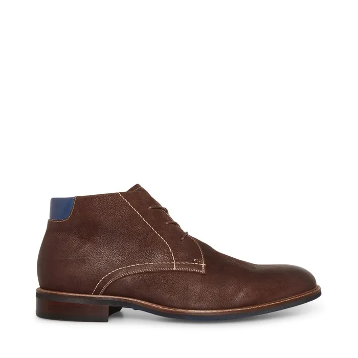 Mens Baran Brown Nubuck Steve Madden Boots