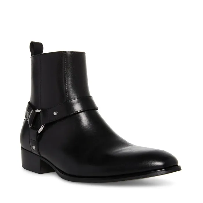Mens Dash Black Leather Steve Madden Boots Mens Dash Black Leather Steve Madden Boots