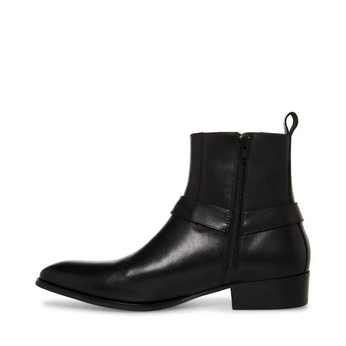 Mens Dash Black Leather Steve Madden Boots Mens Dash Black Leather Steve Madden Boots