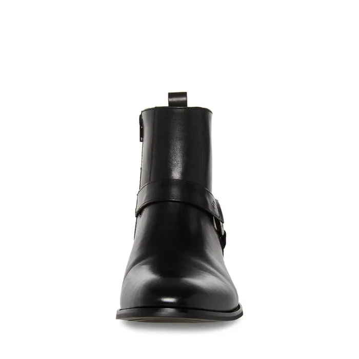 Mens Dash Black Leather Steve Madden Boots Mens Dash Black Leather Steve Madden Boots