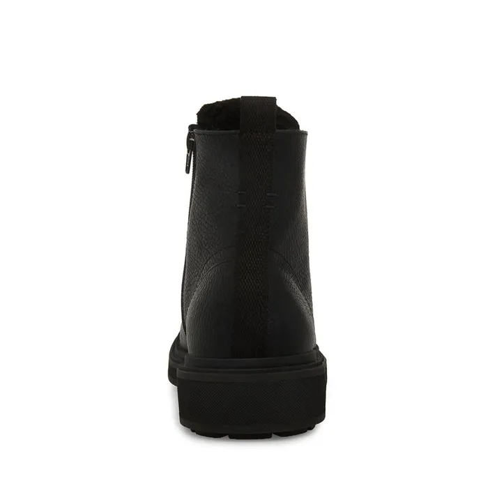Mens Denalii Black Leather Steve Madden Boots