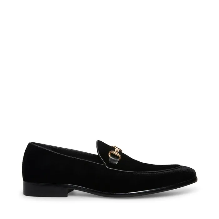 Mens DiegoV Black Velvet Steve Madden Loafers