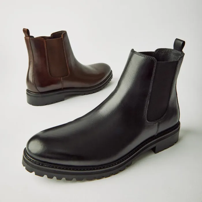 Mens Duren Black Leather Steve Madden Boots