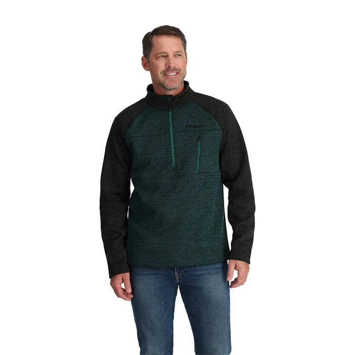 Mens Encore Half Zip 8211 Cypress Green Spyder Fleece