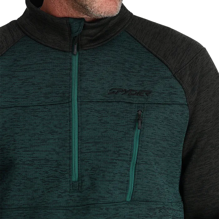 Mens Encore Half Zip 8211 Cypress Green Spyder Fleece