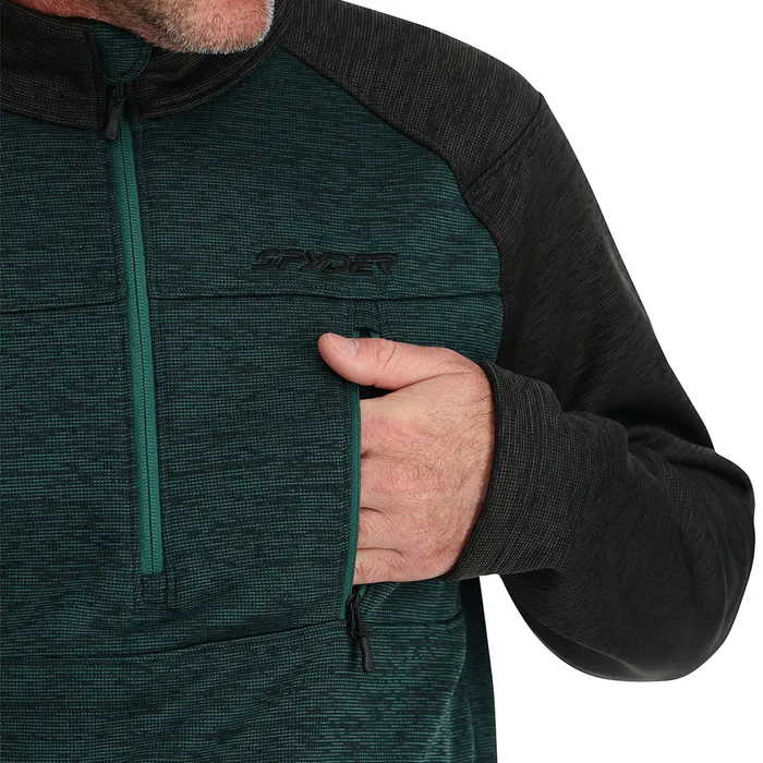 Mens Encore Half Zip 8211 Cypress Green Spyder Fleece