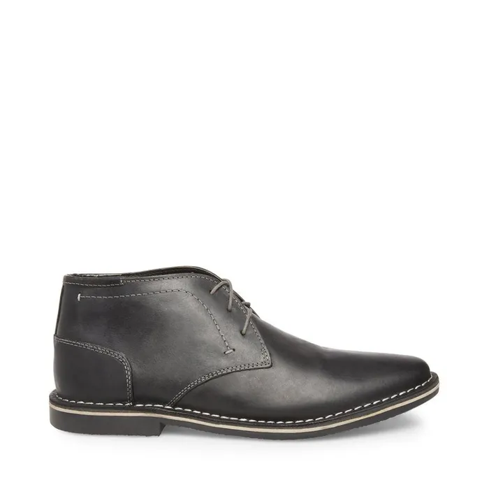 Mens Harken Black Leather Steve Madden Boots