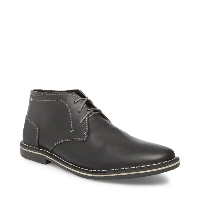Mens Harken Black Leather Steve Madden Boots