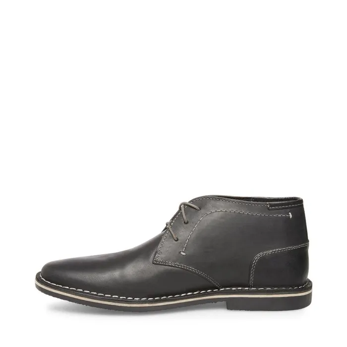 Mens Harken Black Leather Steve Madden Boots