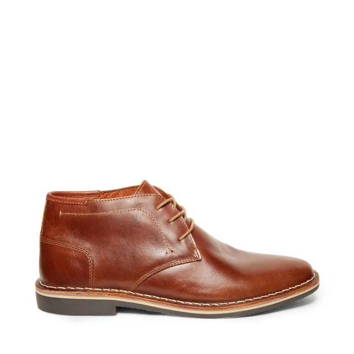 Mens Harken Cognac Leather Steve Madden Boots