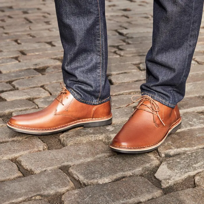 Mens Harken Cognac Leather Steve Madden Boots