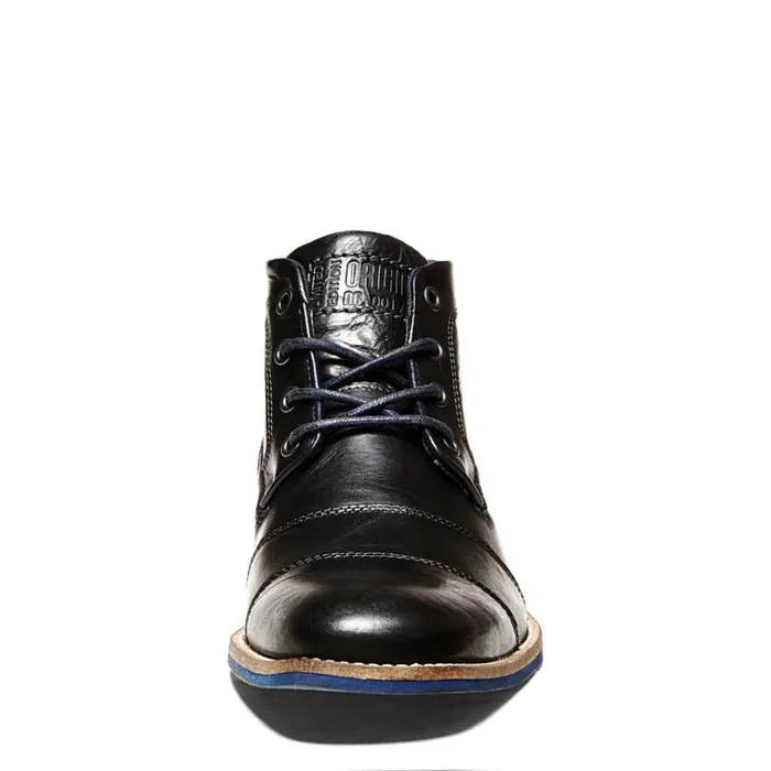 Mens Kramerr Black Leather Steve Madden Boots