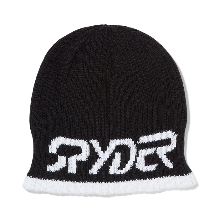 Mens Logo Beanie 8211 Black Spyder Hats