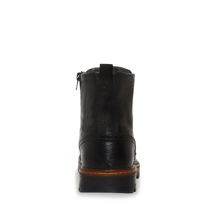 Mens Lucius Black Leather Steve Madden Boots