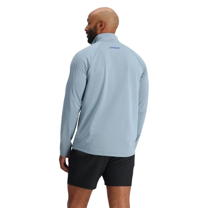 Mens Matrix Gridweb Half Zip 8211 Blue Fog Spyder Fleece