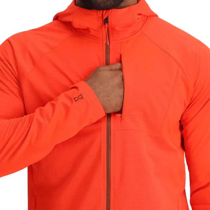 Mens Matrix Gridweb Hoodie 8211 Twisted Orange Spyder Fleece