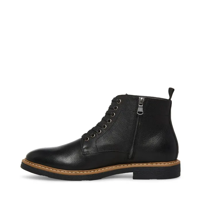 Mens Mitchell Black Leather Steve Madden Boots