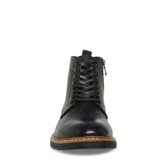 Mens Mitchell Black Leather Steve Madden Boots