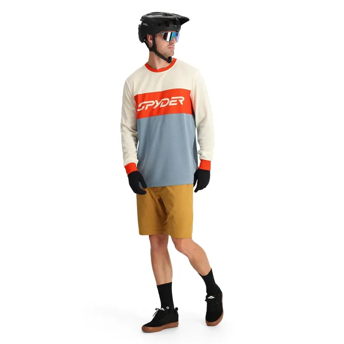 Mens Olson Long Sleeve Jersey 8211 Blue Fog Spyder Performance