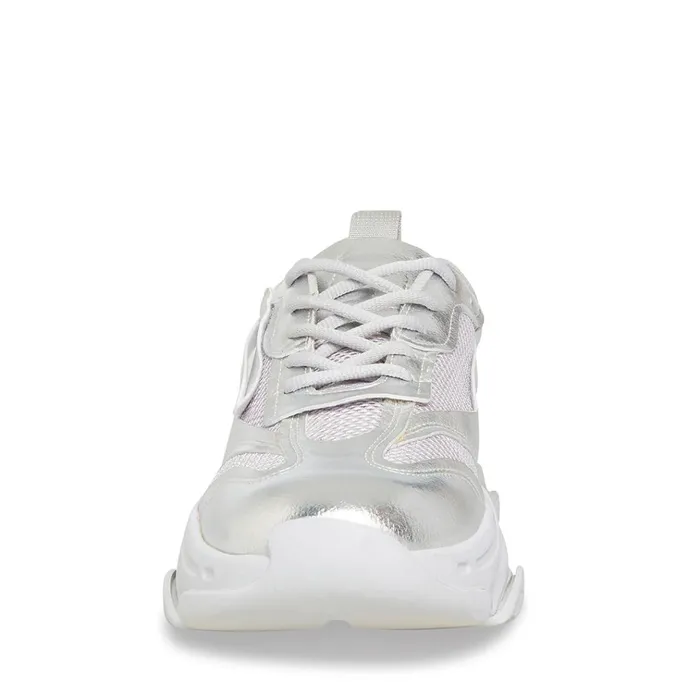 Mens Possess Silver Steve Madden Sneakers