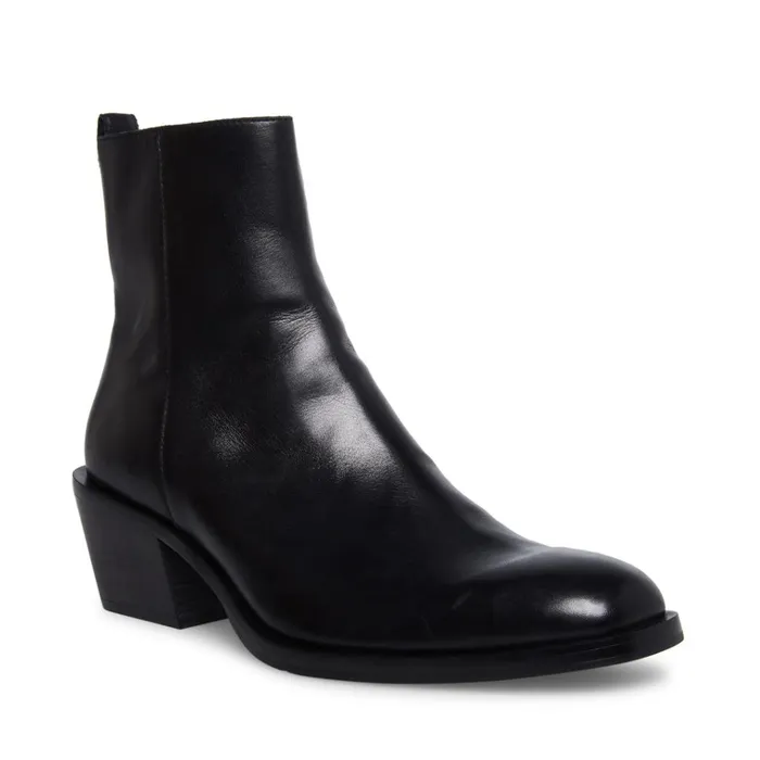 Mens Richie Black Leather Steve Madden Boots