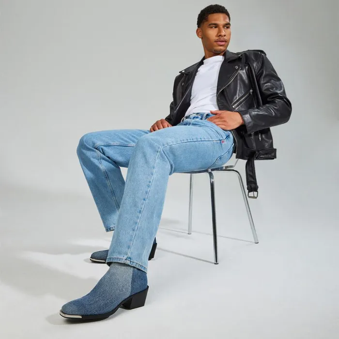 Mens Richie Denim Fabric Steve Madden Boots