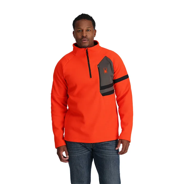 Mens Wengen Bandit Half Zip 8211 Twisted Orange Spyder Fleece