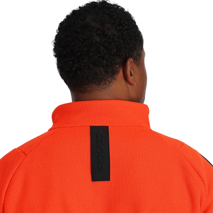 Mens Wengen Bandit Half Zip 8211 Twisted Orange Spyder Fleece